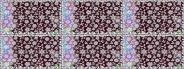 Raster illüstrasyonu. Suluboya tarzında kahverengi renkte. Pürüzsüz bahar deseni ve küçük çiçekler.