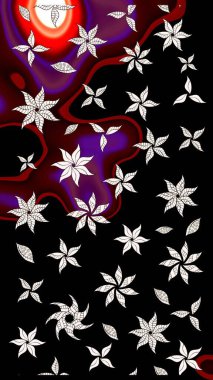 Küçük çiçekteki sevimli çiçek deseni. Siyah renkte çiçekler.