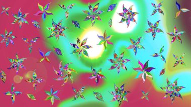 Çiçekli bahar çiçekleri. Küçük çiçekte güzel bir desen. Küçük renkli çiçekler. Moda baskıları için zarif bir şablon. Motley illüstrasyonu.