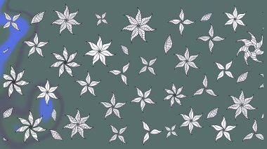 Küçük çiçekteki sevimli çiçek deseni. Güzel karalamalı çiçek desenli çizim. Güzel kumaş deseni. Raster illüstrasyonu.