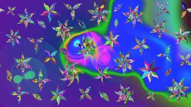 Raster illüstrasyonu. Küçük çiçekteki sevimli çiçek deseni. Çizim.