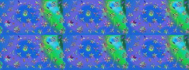 Küçük bir çiçekte eskiz deseni. Hoş bir çiçek geçmişi var. Güzel kumaş deseni. Raster illüstrasyonu.