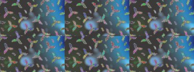 Güzel soyut kar tanesi raster tasarımı. Düz kar karalama ikonları, kar taneleri gri, mavi ve yeşil renkli siluetler noel afişi, kartlar. Yeni yıl kar tanesi.