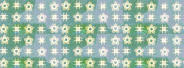 Raster illüstrasyonu. Mavi renkli çiçekler. Robot resim. Şirin çiçek elementleri..