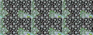 Renkli Bahar Teması eskiz kalıbı. Çiçek desenli eskiz. Düz Çiçek Elementleri Tasarım Raster illüstrasyonu. Gri renkli çiçekler.