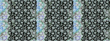 Raster illustration. Flowers on black colors. Flower sketch on black colors. Flourish ornamental spring garden texture. Floral pattern.