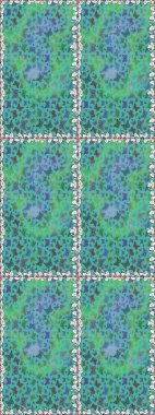 Davetiye, kart ve parmak izi için basit kadınsı bir model. Raster illüstrasyonu. Kusursuz. Mavi arka planda kelebek.