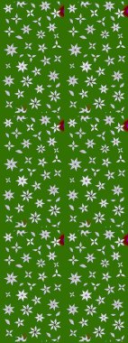 Raster illüstrasyonu. Yeşil renkte karalamalı çiçek deseni çiz.