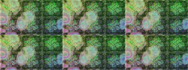 Kabile sanatı boho baskısı, klasik çiçek arkaplanı. Soyut etnik raster kusursuz desen. Arkaplan dokusu, duvar kağıdı, yeşil renkli çiçek teması.