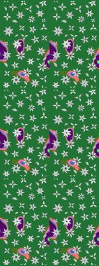 Güzel kumaş deseni. Güzel karalamalı çiçek desenli çizim. Küçük çiçekteki sevimli çiçek deseni. Raster illüstrasyonu.