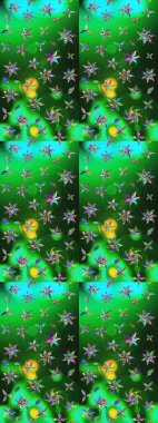 Kabile sanatı boho baskısı, klasik çiçek arkaplanı. Arkaplan dokusu, duvar kağıdı, yeşil ve mavi renkli çiçek teması. Soyut etnik raster çizim kalıbı.