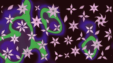 Kahverengi renklerde bahar çiçekleri. Yaprak ve çiçeklerin suluboya resimleri, kahverengi renklerdeki çizimler. Raster illüstrasyonu.