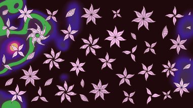 Elle boyanmış suluboya resim çizimleri, çiçekler ve bitkiler. Kahverengi renkte çiçekler.