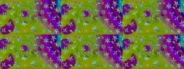 Küçük çiçekteki sevimli çiçek deseni. Yeşil renkte çiçekler.