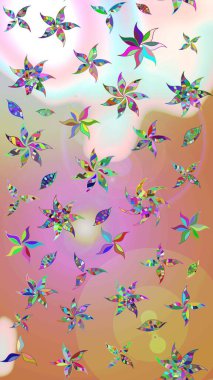 Çiçekli bahar çiçekleri. Küçük çiçekte güzel bir desen. Küçük renkli çiçekler. Moda baskıları için zarif bir şablon. Motley illüstrasyonu. Çizim.