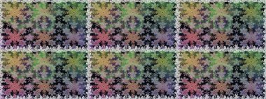 Altın desenli çiçek dekoru. Davetiyeler, kartlar, web sayfası için Raster illüstrasyon. Gri ve nötr renklerde altın element. Doğu tarzı element. Çizgi sanatı tasarım şablonu için sınırsız sınır.