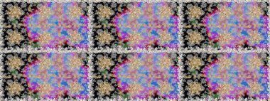 Kusursuz damaske klasik altın desen. Raster illüstrasyonu. Tekrarlayan elementlerle soyut arkaplan oluşturun. Gri ve nötr renklerdeki altın pürüzsüz desen altın elementlerle.