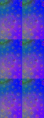 Tropik çiçekler. Gömlek, arka plan modelini çiz. Mor ve mavi renkte çiçekler.