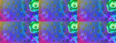 Şirin çiçekler. Raster Moda kumaş deseni. Çizgi çizimi deseni.