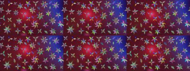 Mor ve kırmızı renklerde. Mor ve kırmızı renkte mor ve kırmızı papatya deseni. Raster illüstrasyonu.