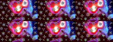 Küçük renkli çiçekler. Küçük çiçekte güzel bir desen. Çiçekli bahar çiçekleri. Moda baskıları için zarif bir şablon. Robot resim. Motley illüstrasyonu.