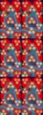 Kumaş desenli papatya çiçeği detayı. Kırmızı ve kahverengi renkte çiçekler.