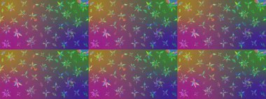 Raster. Zarif, parlak ve eskiz mor ve yeşil çiçek desenli tasarım. Sabıka baskıları, bebek kıyafetleri, duvar kâğıtları, paket kutuları vb..