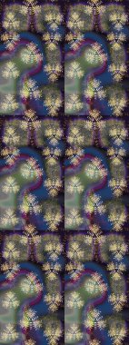 Raster çiçek desenleri çiziyor. Vadinin gri ve mor renkli çiçekleri.