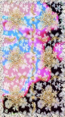 Düz elle çizilmiş klasik koleksiyon. Raster altın pürüzsüz desen. Arkaplan, kumaş, altın duvar kağıdı. Tarafsız ve bej renklerde altın desenli altın elementler.