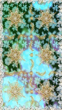 Tarafsız renklerde, altın elementlerle pürüzsüz bir desen. Şam tasarım için kusursuz desen.