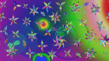 Motley illüstrasyonu. Moda baskıları için zarif bir şablon. Çiçekli bahar çiçekleri. Robot resim. Küçük renkli çiçekler. Küçük çiçekte şirin desenler.