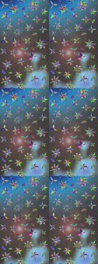 Çiçekli çiçek deseni, suluboya. Küçük çiçekte güzel bir çiçek deseni var. Raster deseni.