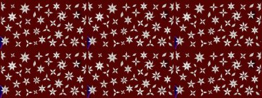 Çiçekli yaz çiçekleri. Küçük çiçekte güzel bir desen. Küçük renkli çiçekler. Moda baskıları için zarif bir şablon. Motley illüstrasyonu. Çizim.