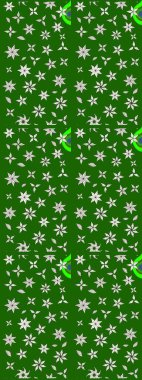 El çizimi. Yeşil renkli çiçekler. Çiçekli eskiz deseni. Suluboya çizimi.