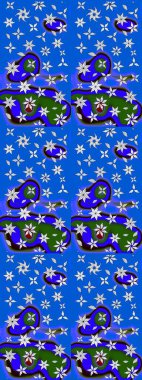 Çiçekler maviye. Eskiz arkaplan modeli. Suluboya, elle çizilmiş. Raster stoku.