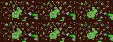 Raster deseni. Botanik çizim kalıbı. Suluboya etkisi. Organik elementler.