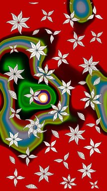 Küçük çiçekteki sevimli çiçek deseni. Kırmızı renkte çiçekler.