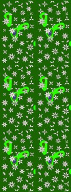 Yeşil renkli çiçekler. Kumaş desenli papatya çiçekleri ayrıntıları.