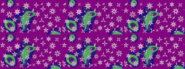 Raster illüstrasyonu. Mor renkli bir papatya deseni. Mor renklerde.