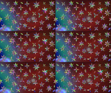 Raster illüstrasyonundaki çiçek desenli çizim. Suluboya tarzında kahverengi renkte çiçekler.