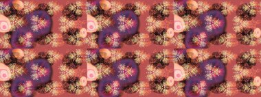 Kar taneleri izole edildi. Güzel süs eşyası. Kar tanesi süsü Raster illüstrasyonu. Pembe, kahverengi ve mor renkli kar tanesi süsü.