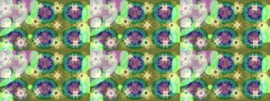 Düşen Noel stili kar taneleri. Güzel raster yeşili, nötr ve mavi kar taneleri renkli bir arka planda izole edilmiş. Kar taneleri, kar yağışı. Görüntü.