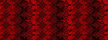 Raster düz çiçekleri pürüzsüz desen. Hediye ambalaj kağıdı, tebrik kartları, posterler ve pankart tasarımı. Kırmızı, siyah ve kahverengi renkte çiçekler.