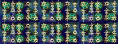 Kar Tanesi Simgesi. Kar Tanesi Raster illüstrasyonu. Mavi, yeşil ve gri renklerde izole edilmiş. Kış kar taneleri.