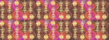 El çizimi, dövme stili karalama, kumaş tasarımı ve Raster illüstrasyonunda kartlar. Contour kahverengi, pembe ve bej mandala şeklindeki kar taneleri sanat terapisi tarzı zen çizim için..