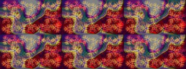 Kar taneleri koleksiyonu. Kırmızı, kahverengi ve gri kar tanelerinden izole edilmiş. Güzel bir kış süsü. Raster illüstrasyonu.