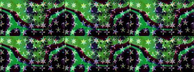 Eski moda arka plan. Raster illüstrasyonu. Çiçek çelengi. Güzel, parlak, pürüzsüz kumaş, tuval. Desen, çizim, çiçek sınırı. Kıvırcık, parlak örgü.