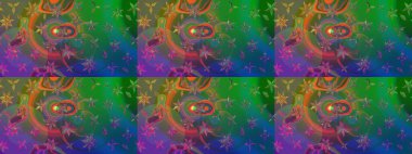 Raster suluboya çiçek deseni, narin çiçekler, yeşil ve mavi çiçekler, tebrik kartı şablonu. Güzel kumaş deseni.