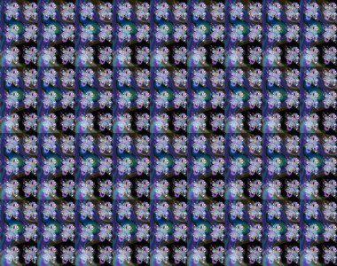 Nazik, sevimli çiçek arkaplanı. Çiçekli karalama şeklinde Raster çiçek deseni. Mavi ve mor renkte çiçekler.