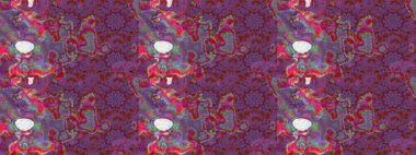 Çiçek desenli eskiz, darbeler, sıçramalar, yaz çiçekleri. Raster illüstrasyonu. Mor ve kahverengi renkte çiçekler.